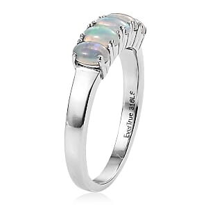 EverTrue Ethiopian Welo Opal Ring in Stainless Steel 0.85 ctw (Size 5.0)
