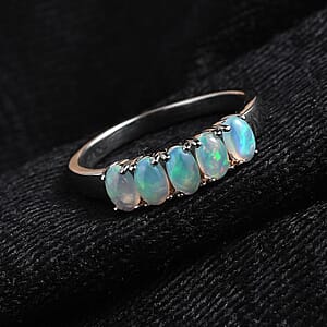 EverTrue Ethiopian Welo Opal Ring in Stainless Steel 0.85 ctw (Size 6.0)