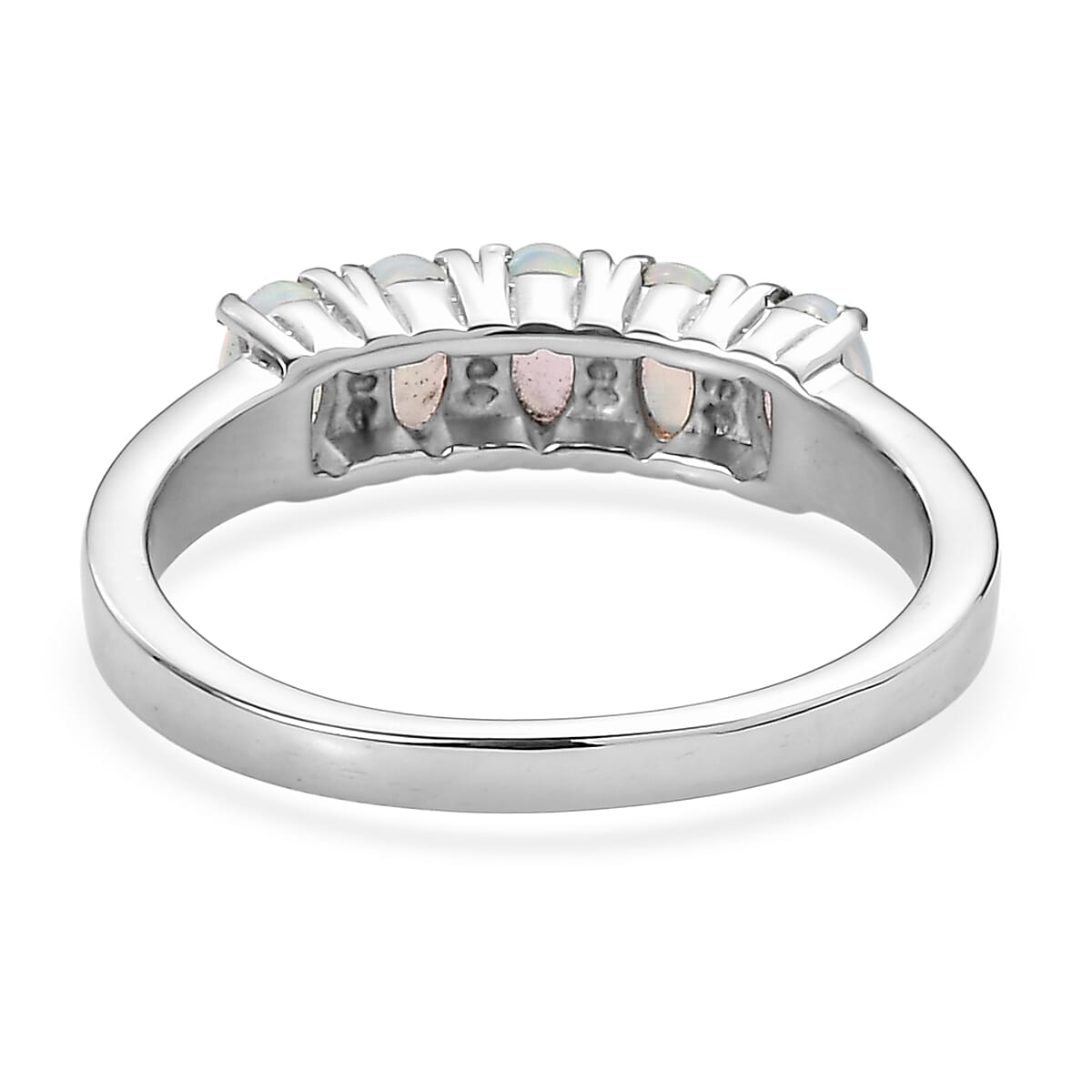 EverTrue Ethiopian Welo Opal 0.85 ctw Ring in Stainless Steel (Size 8.0) image number 4