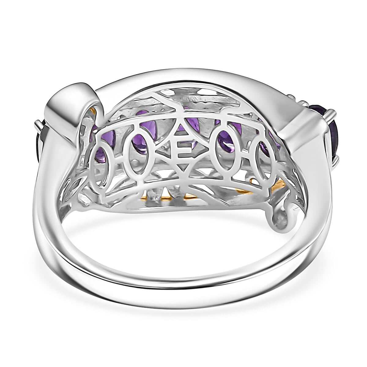EverTrue African Amethyst 1.40 ctw Ring 18K YG Plated and Platinum Bond (Size 10.0) image number 4