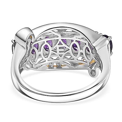 EverTrue African Amethyst 1.40 ctw Ring 18K YG Plated and Platinum Bond (Size 10.0)