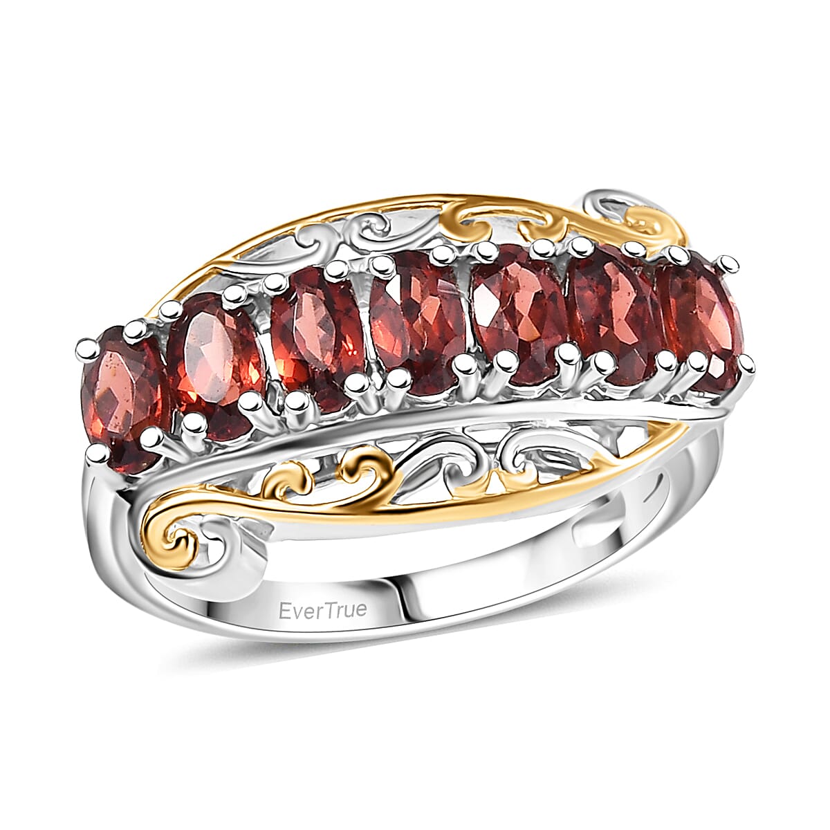 EverTrue Mozambique Garnet 2.30 ctw Ring 18K YG Plated and Platinum Bond (Size 10.0) image number 0