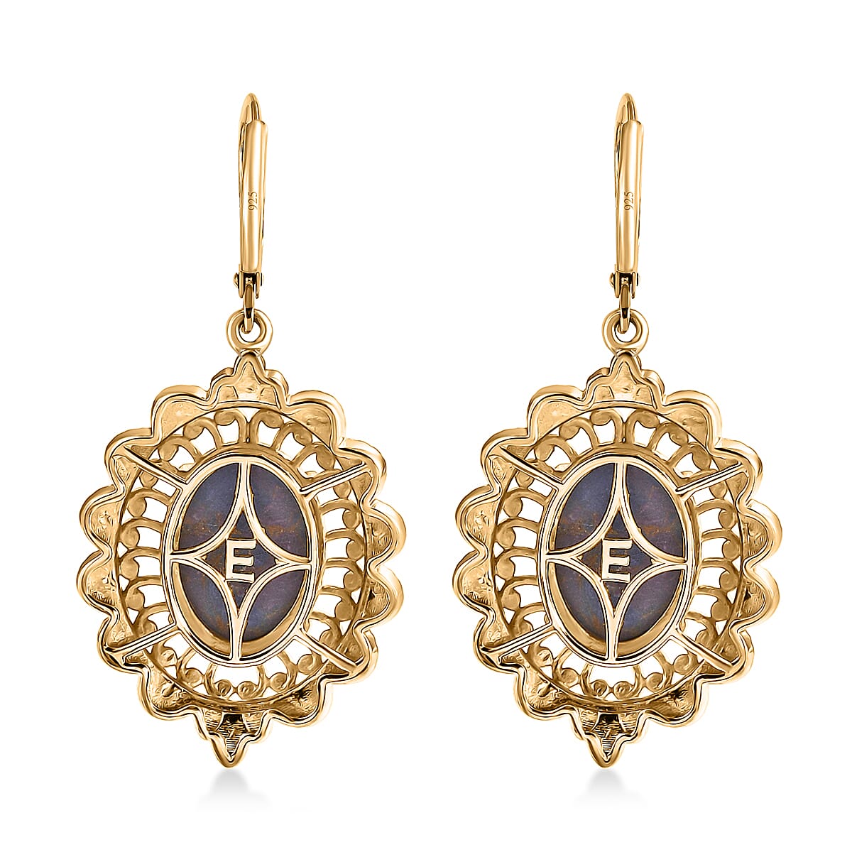 EverTrue Mojave Purple Turquoise 9.50 ctw Lever Back Earring 18K YG Plated image number 4