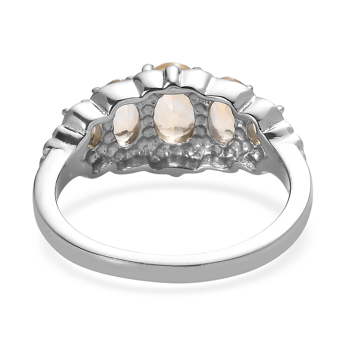 EverTrue Brazilian Citrine 1.85 ctw 5 Stone Ring in Stainless Steel (Size 10.0)  image number 4