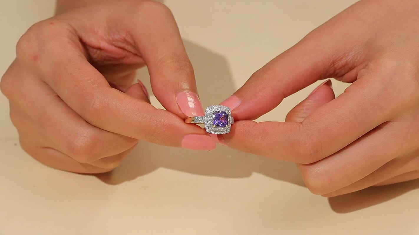 10K Yellow Gold Premium Tanzanite, Luxuriant Lab Grown Diamond (G-H, SI) Ring (Size 10.0) 2.05 ctw