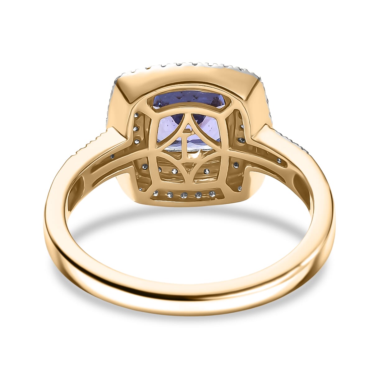 Premium Tanzanite and Luxuriant Lab Grown Diamond G-H SI 2.05 ctw Ring in 10K Yellow Gold (Size 7.0) image number 4