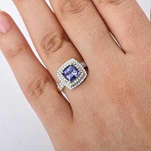 Premium Tanzanite and Luxuriant Lab Grown Diamond G-H SI 2.05 ctw Regal Radiance Ring in 10K Yellow Gold (Size 7.5)
