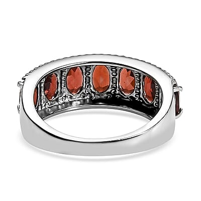 EverTrue Mozambique Garnet 3.50 ctw Ring in Stainless Steel (Size 10.0)