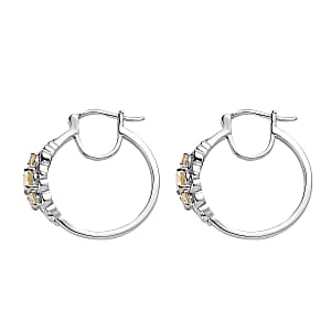 EverTrue Brazilian Citrine 1.40 ctw Hoop Earrings in Stainless Steel 