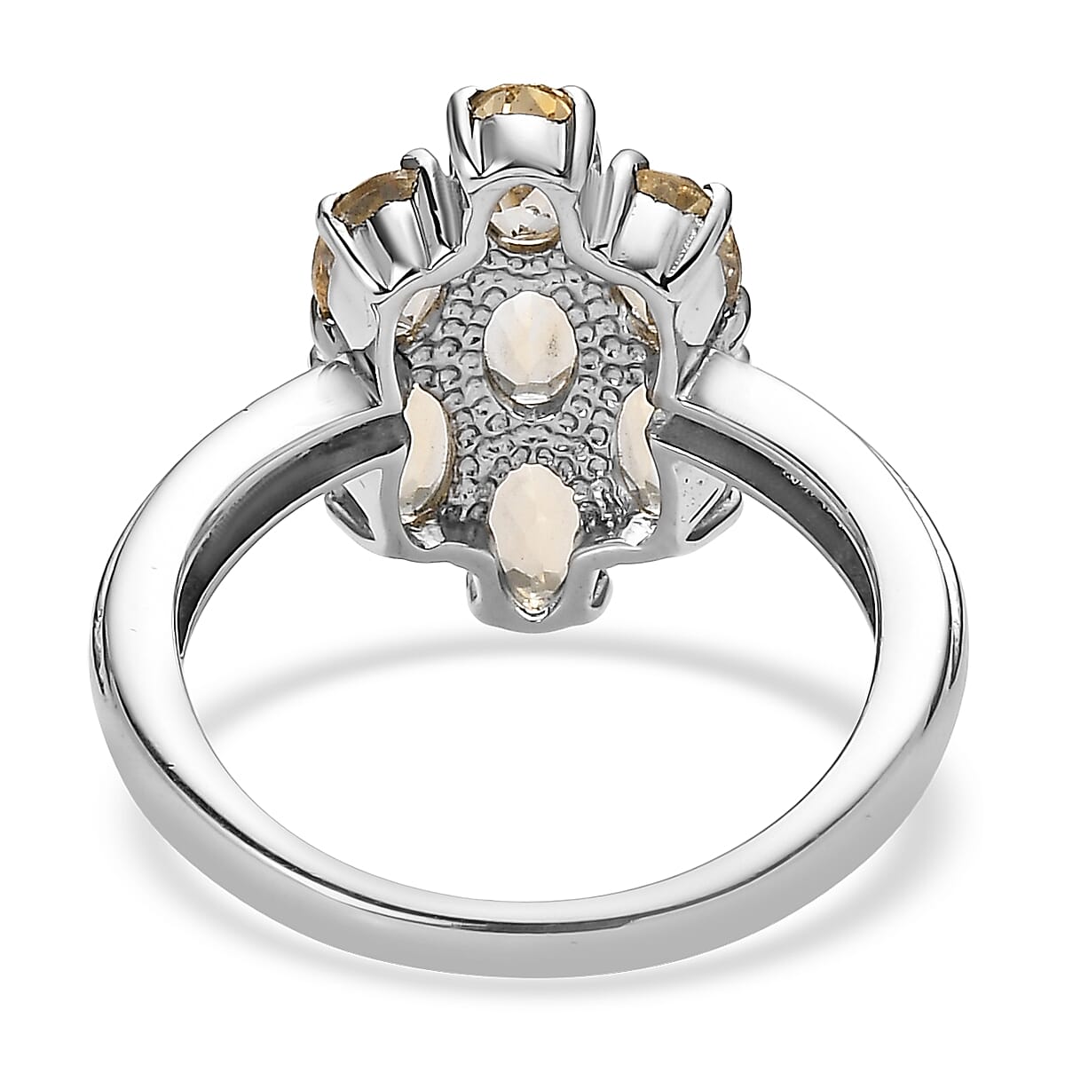 EverTrue Brazilian Citrine 3.35 ctw Ring in Stainless Steel (Size 10.0)  image number 4