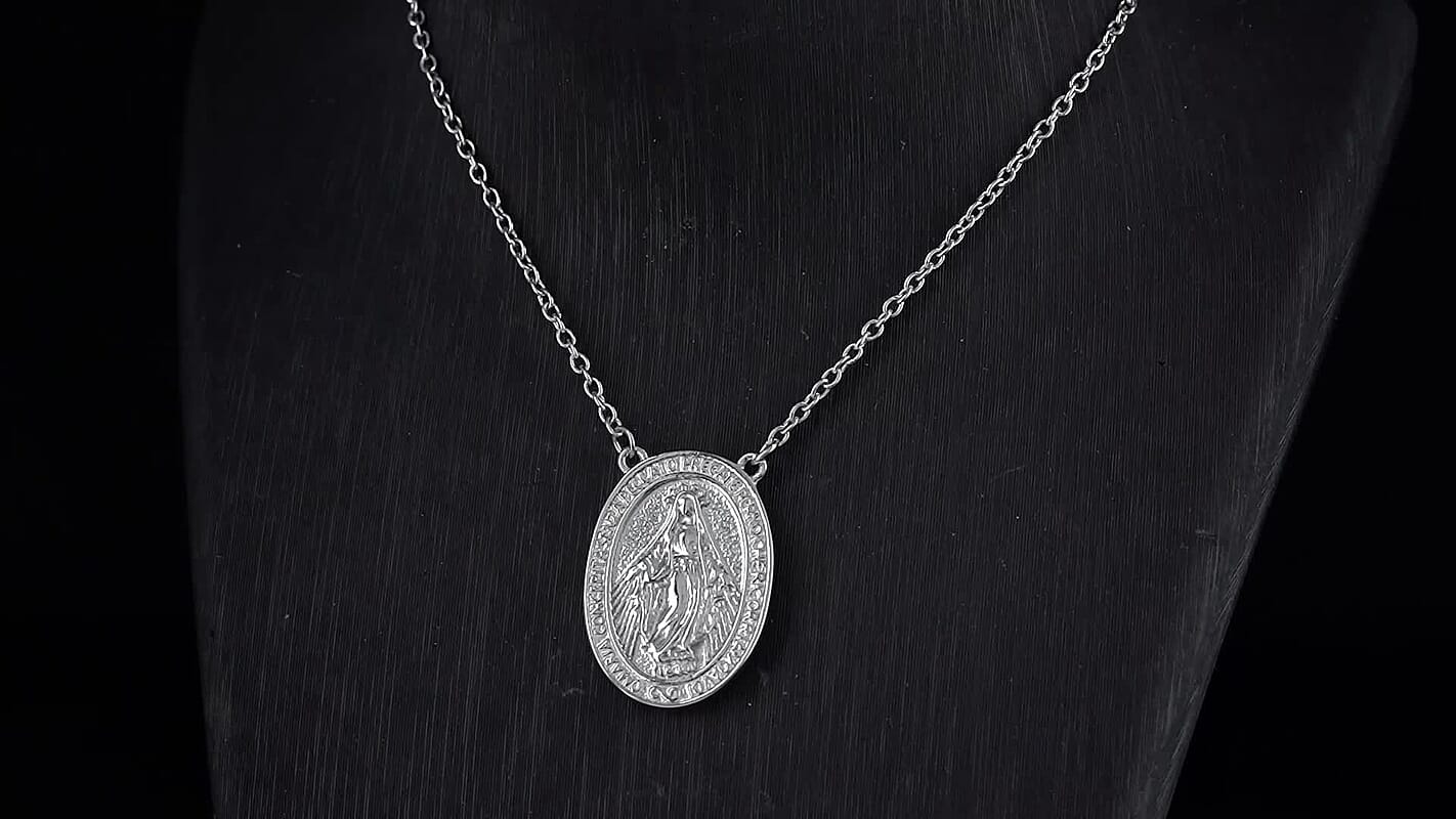 Miraculous Medal Necklace in Stainless Steel 20-22 Inches