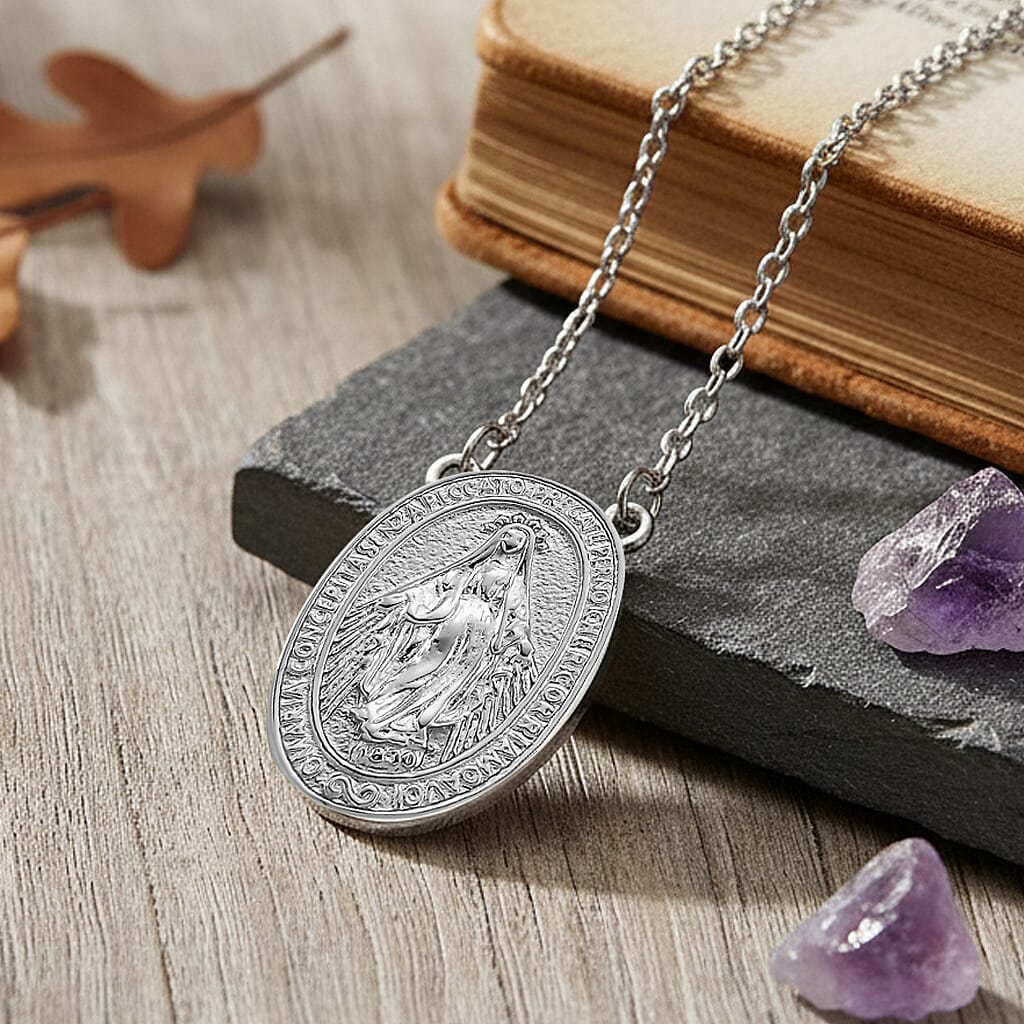 Miraculous Medal Necklace in Stainless Steel 20-22 Inches