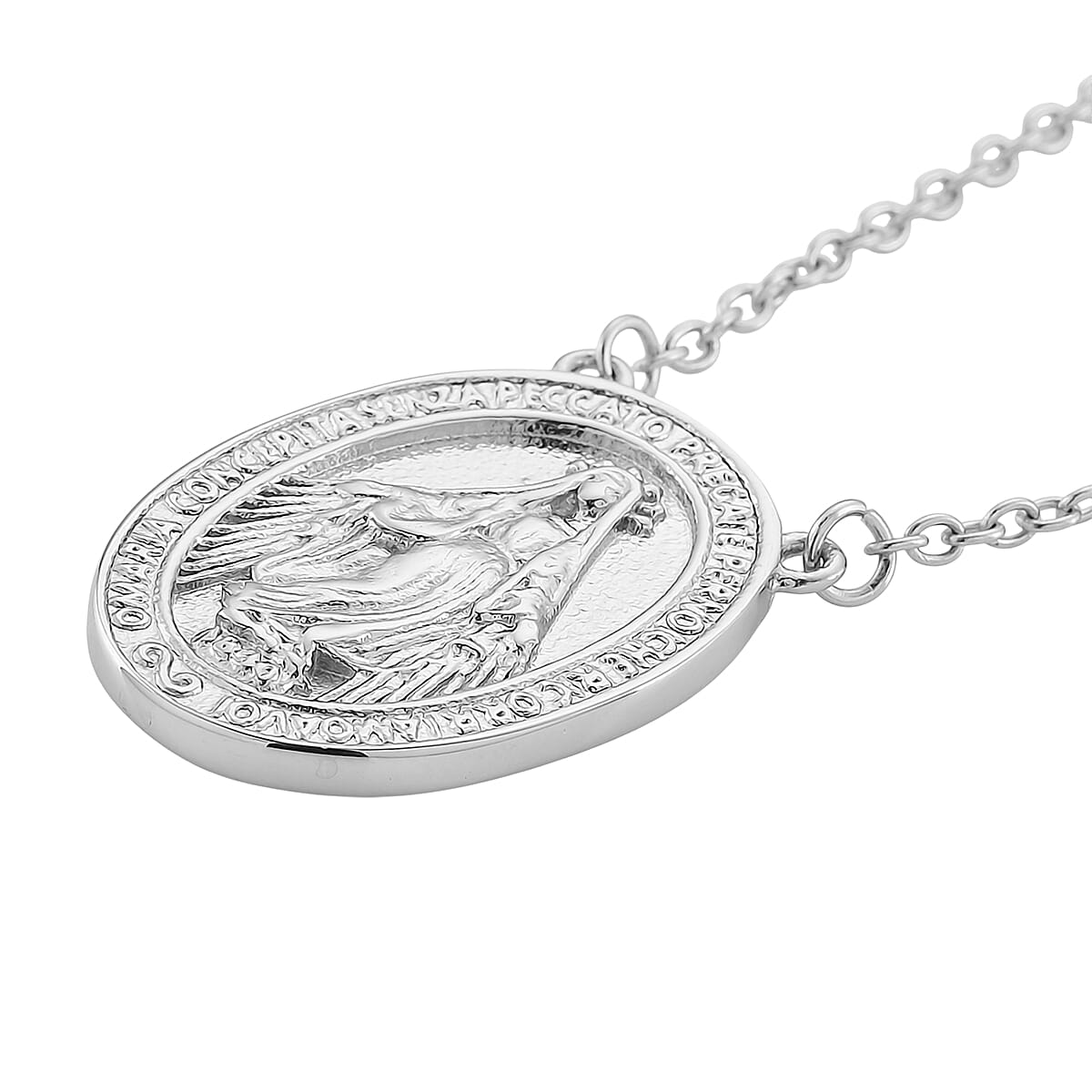 Miraculous Medal Necklace in Stainless Steel 20-22 Inches image number 2