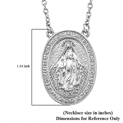 Miraculous Medal Necklace in Stainless Steel 20-22 Inches