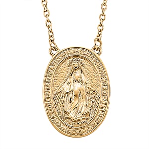 Miraculous Medal Necklace in ION Plated YG Stainless Steel 20-22 Inches