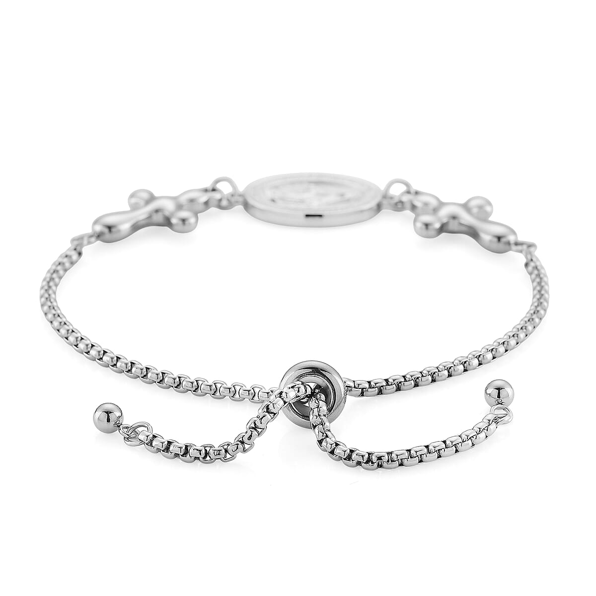 Miraculous Medal Bracelet in Stainless Steel (6-9In) image number 3