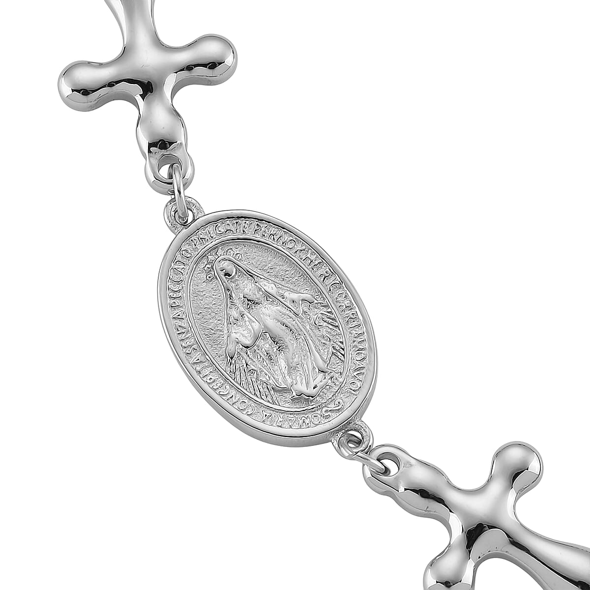 Miraculous Medal Bracelet in Stainless Steel (6-9In) image number 5