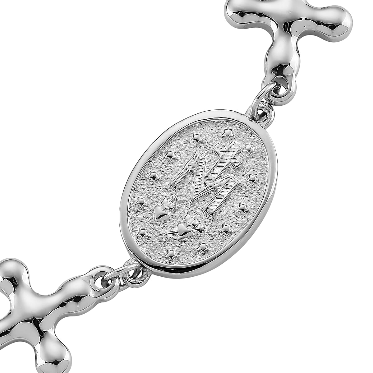 Miraculous Medal Bracelet in Stainless Steel (6-9In) image number 6