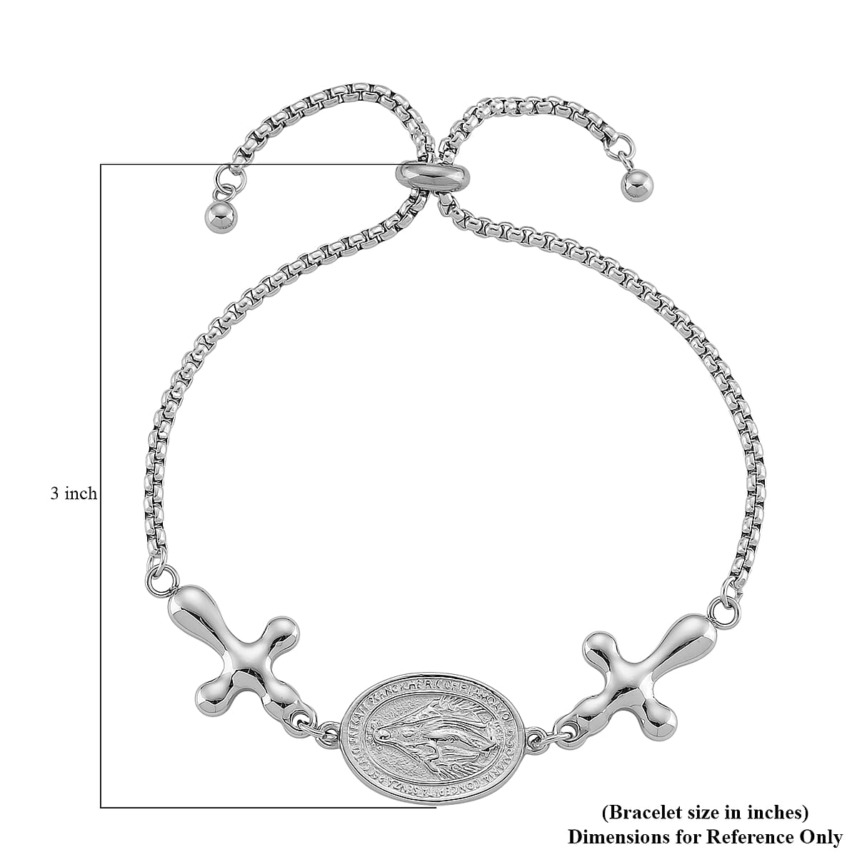 Miraculous Medal Bracelet in Stainless Steel (6-9In) image number 8