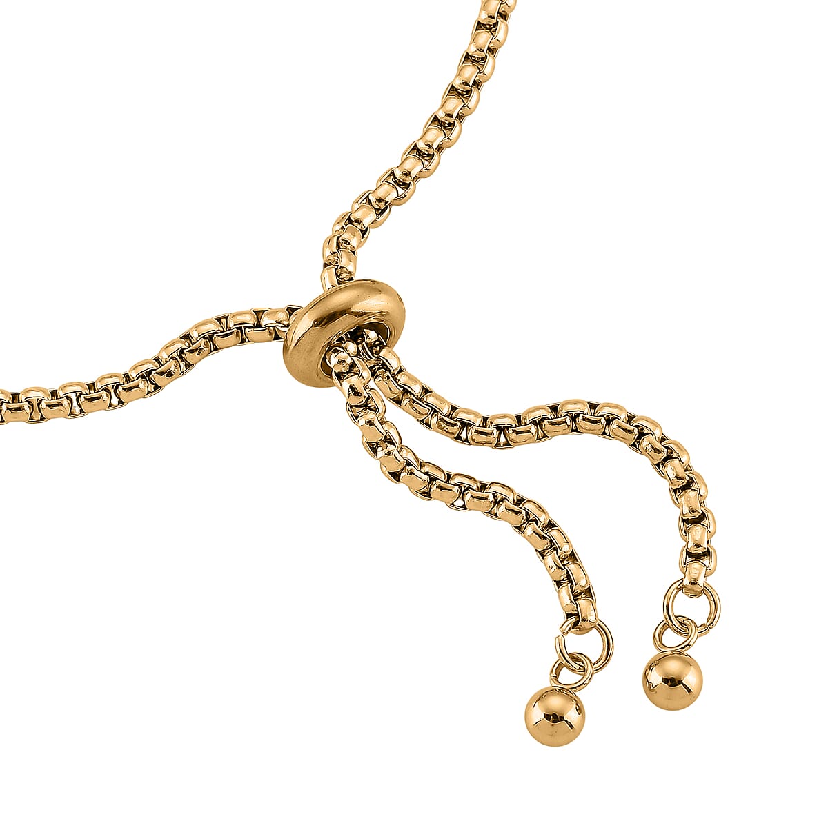 Miraculous Medal Bolo Bracelet with Cross Charm in ION Plated YG Stainless Steel (6-9In) image number 4