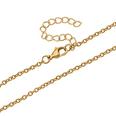 Angel Heart Pendant Necklace in ION Plated YG Stainless Steel 20-22 Inches