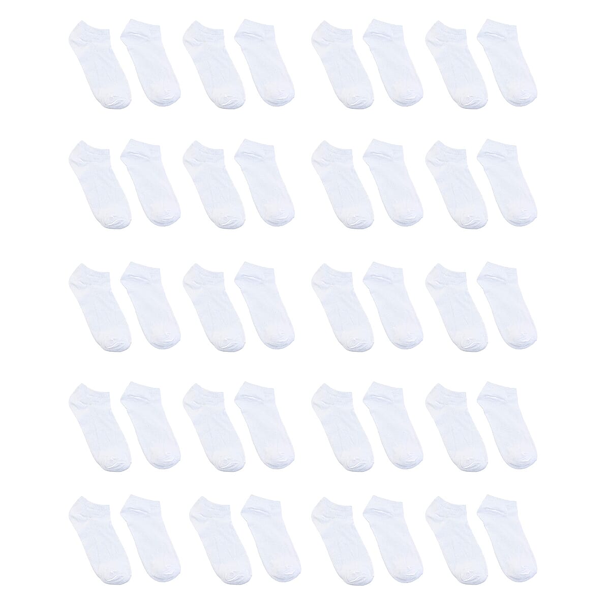Closeout Spoiled Angel 20 Pairs Women's No Show Socks - White (Sizes 4-10) image number 0