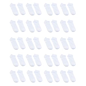 Closeout Spoiled Angel 20 Pairs Women's No Show Socks - White (Sizes 4-10)