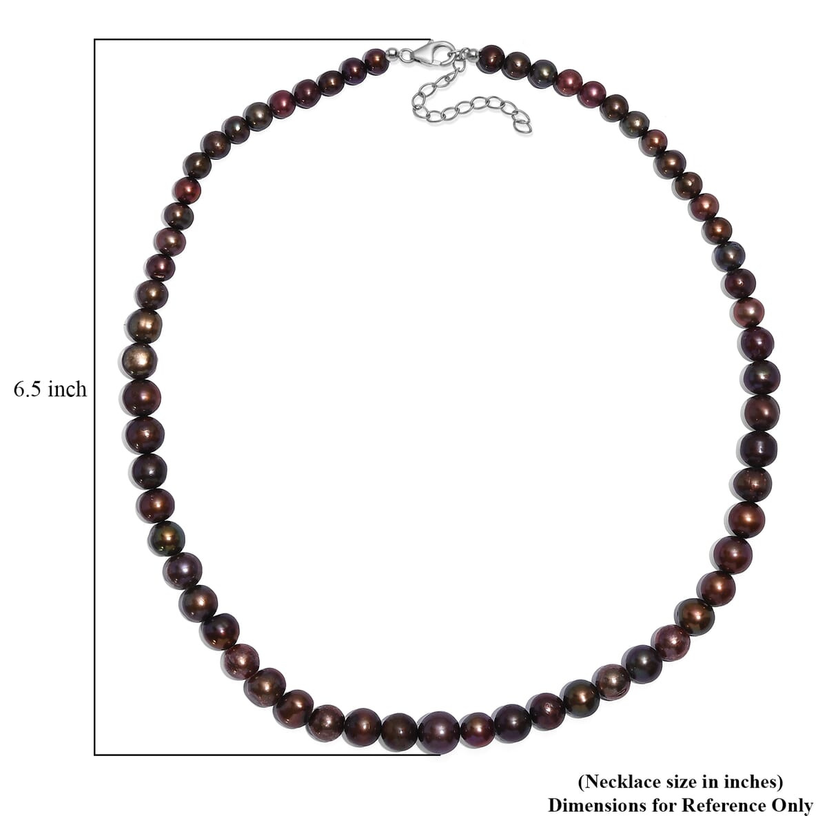Brown Dyed Pearl Necklace in Stainless Steel 18 Inches image number 5