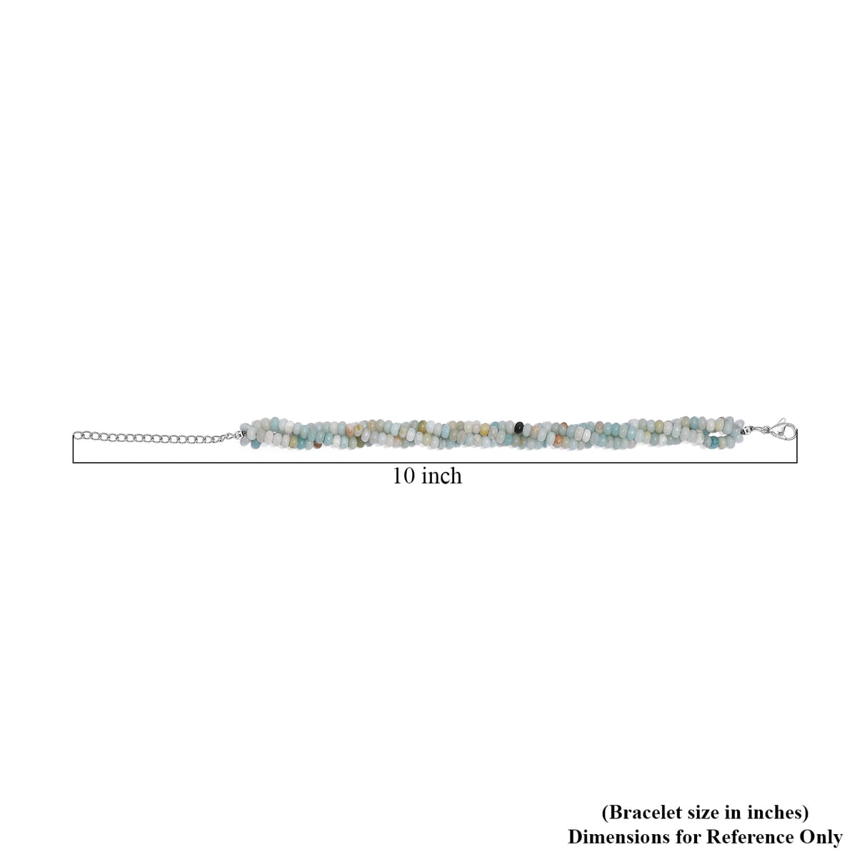 Amazonite 80.00 ctw Beaded 2 Row Bracelet in Stainless Steel (7.25 In) image number 4