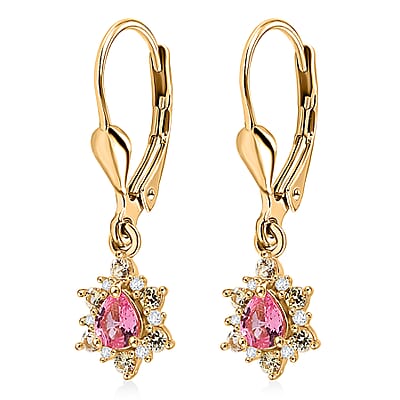D'Joy Premium Mahenge Spinel and Multi Gemstone 0.55 ctw Drop Earrings in 18K Vermeil YG Over Sterling Silver