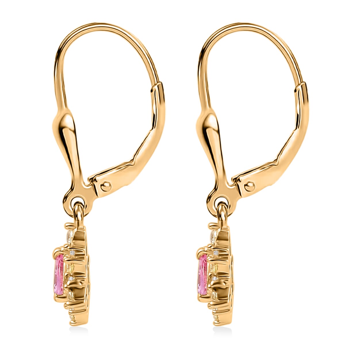 D’Joy Premium Mahenge Spinel and Multi Gemstone 0.55 ctw Lever Back Earrings in 18K Vermeil YG Over Sterling Silver image number 4