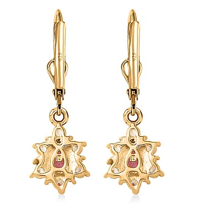 D'Joy Premium Mahenge Spinel and Multi Gemstone 0.55 ctw Drop Earrings in 18K Vermeil YG Over Sterling Silver
