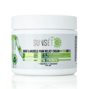 Sunset CBD Green Tea Tree Pain Relief Cream + Tea Tree & Aloe 500MG | 4oz