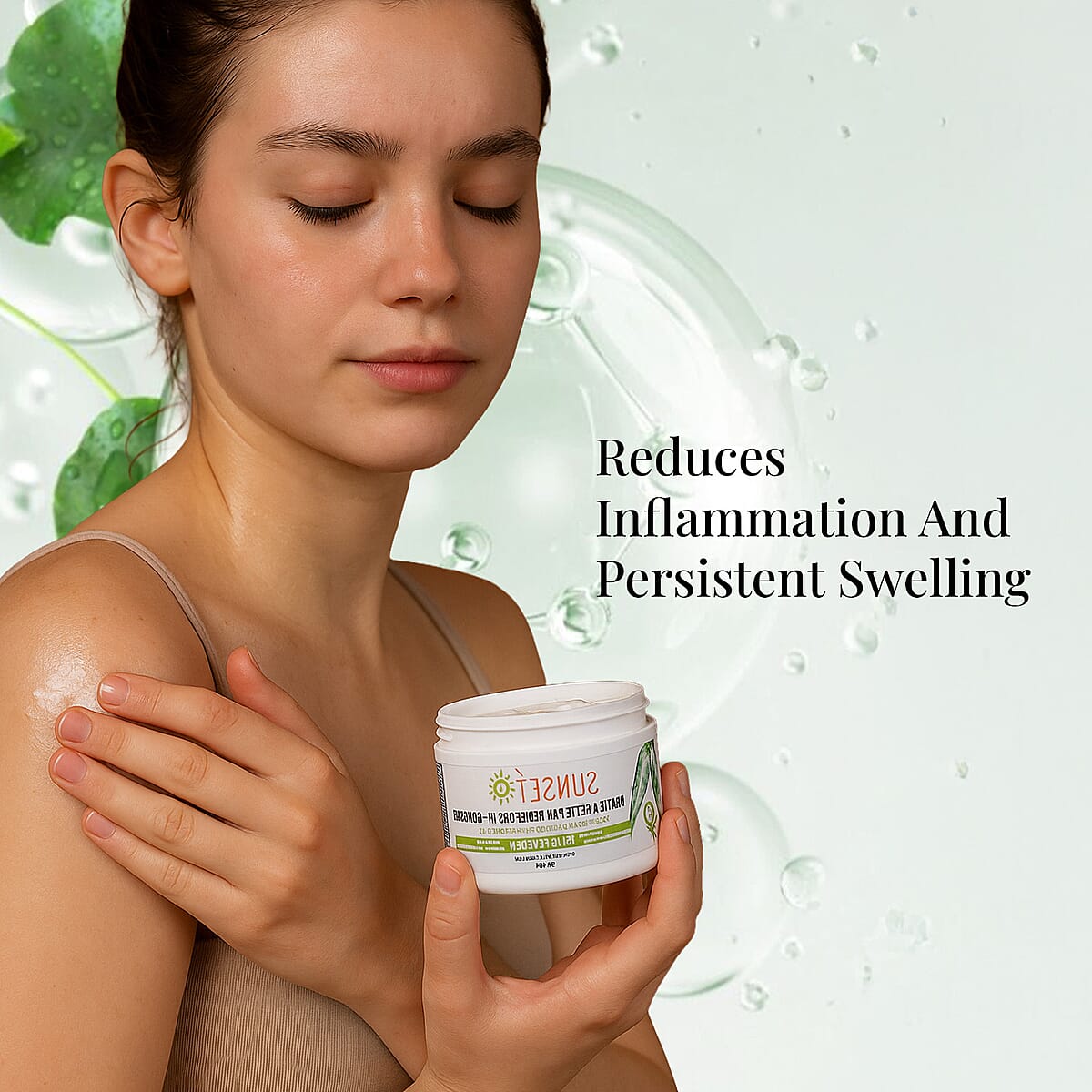 Sunset CBD Green Tea Tree Pain Relief Cream + Tea Tree & Aloe 500MG | 4oz image number 3