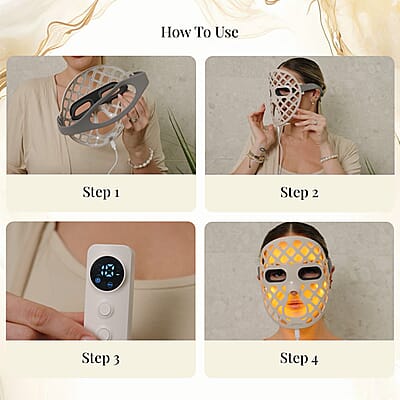 Luna'Mour AuraLux Anti-Aging LED & Infrared Face Mask (Lifetime Warranty)