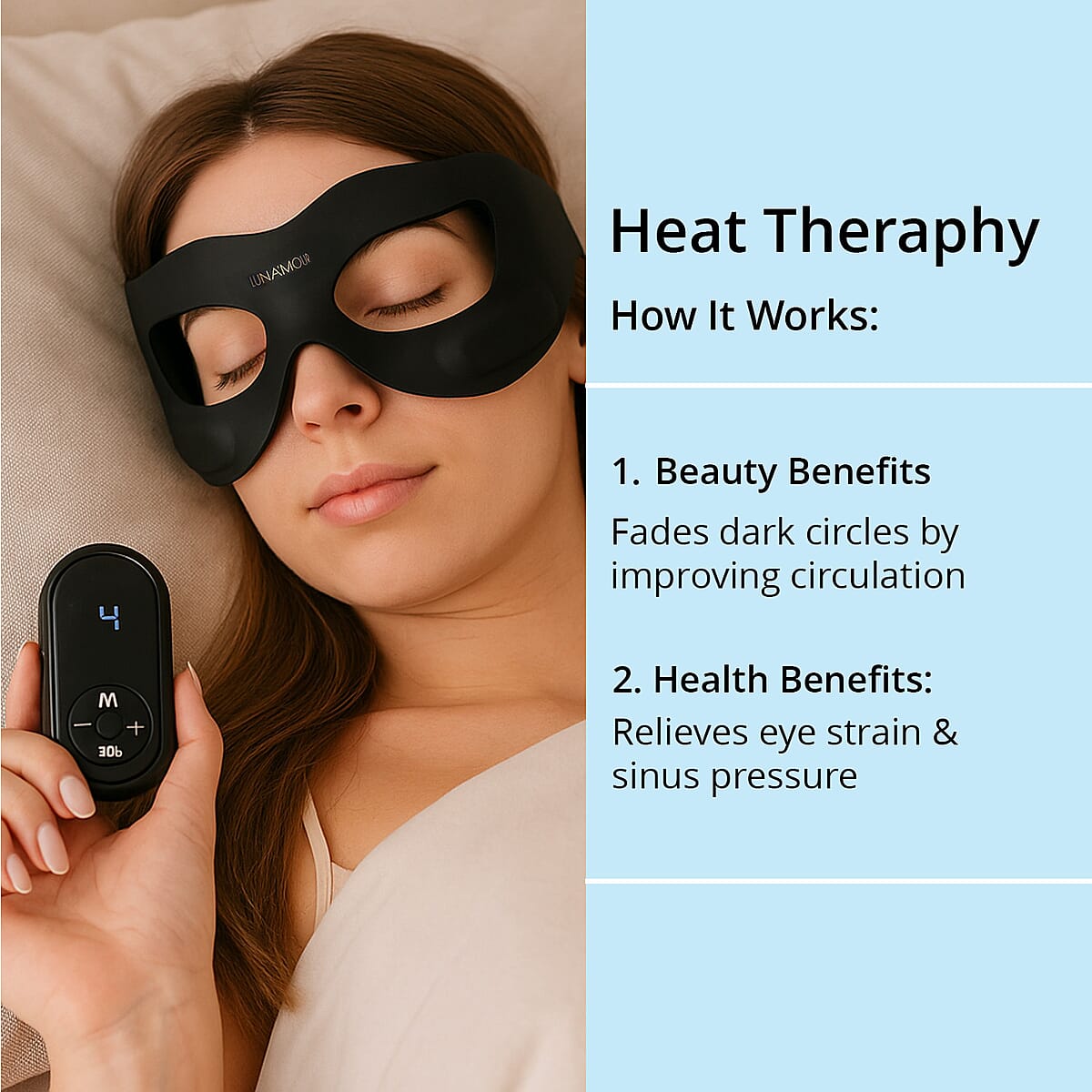 Luna'Mour Onyx EyeFix PRO EMS Silicone Eye Mask image number 4