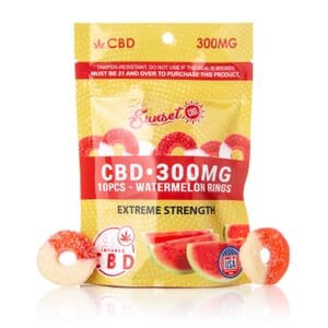 Sunset CBD Watermelon Slices Gummies 300MG | 10pcs