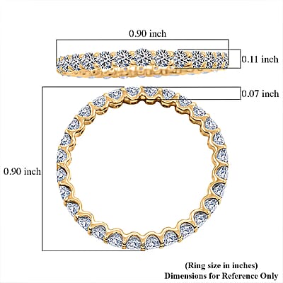 Luxuriant Lab Grown Diamond 1.25 ctw Ring in 10K Yellow Gold (Size 7.0)