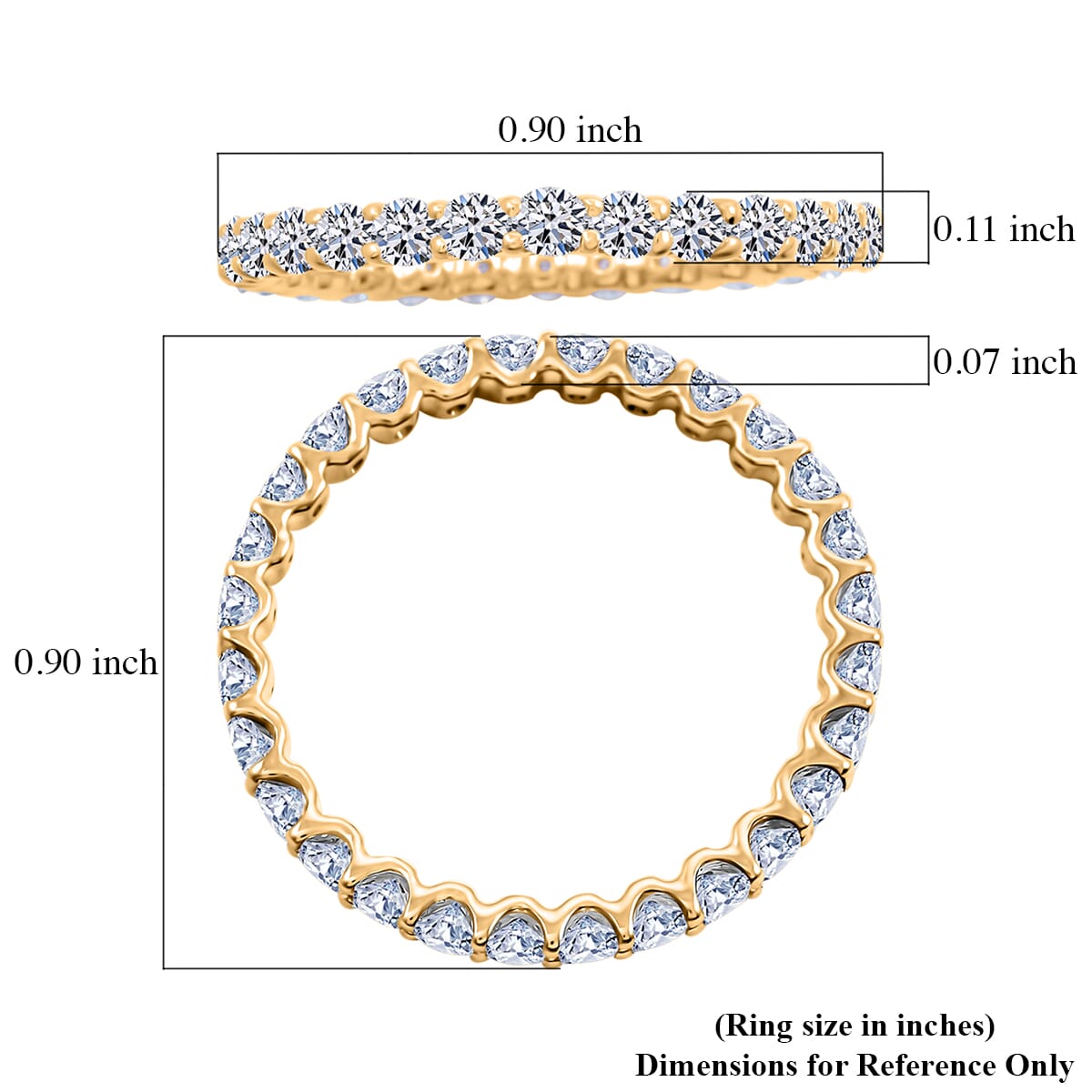 Luxuriant Lab Grown Diamond 1.25 ctw Ring in 10K Yellow Gold (Size 7.5) image number 4