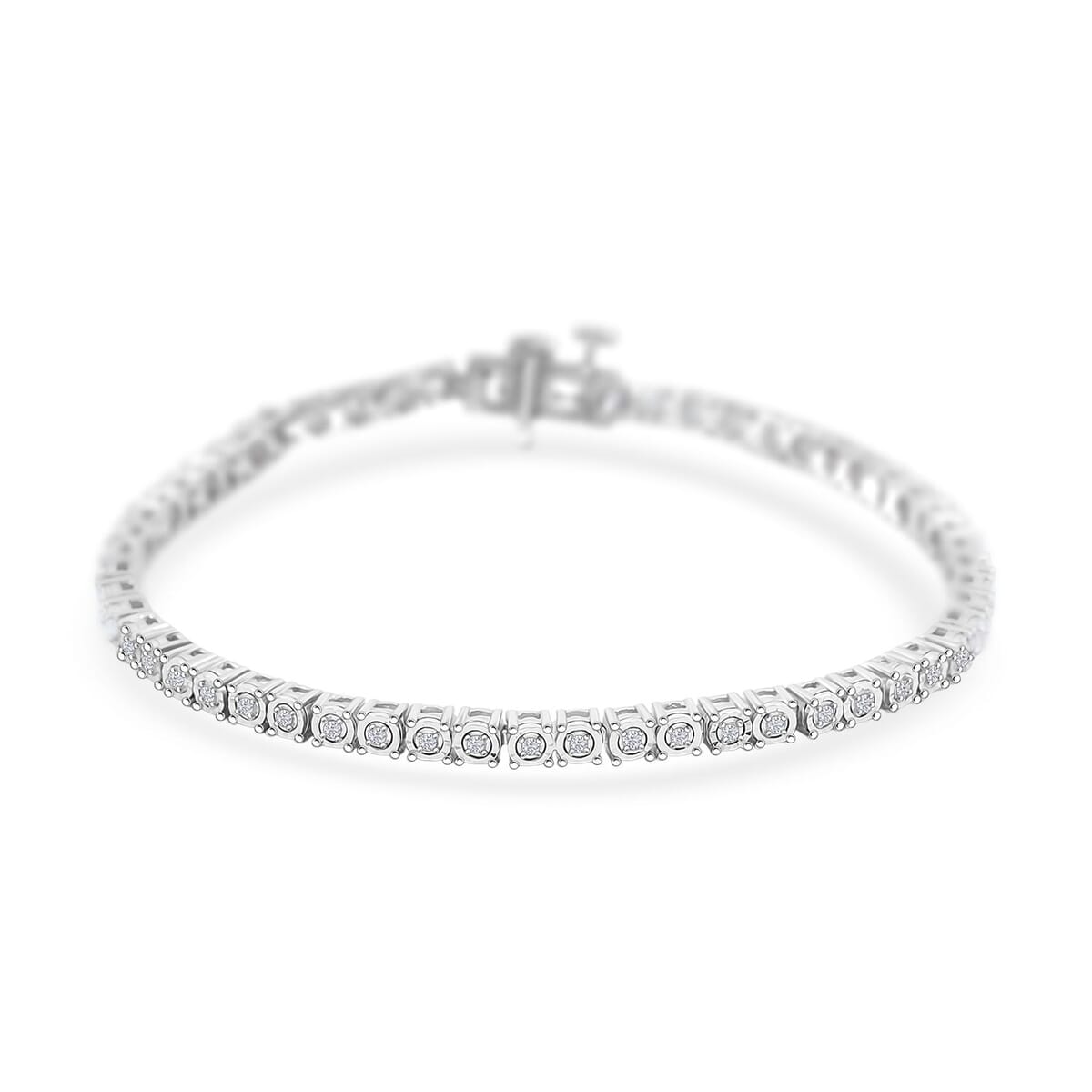 Diamond 0.50 ctw Tennis Bracelet in Sterling Silver (7.25 In) image number 0