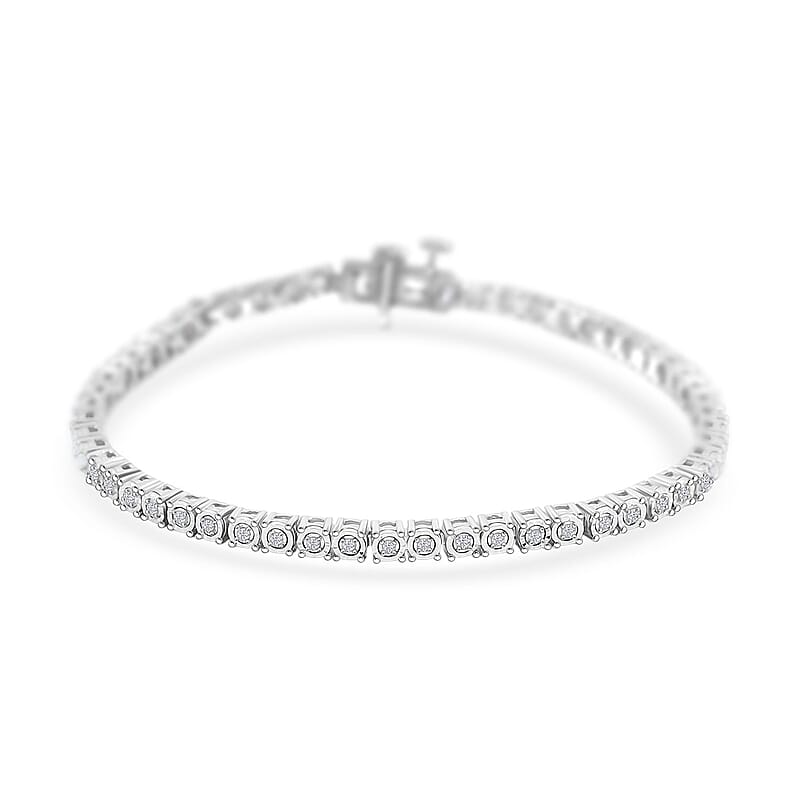 Diamond 0.50 ctw Tennis Bracelet in Sterling Silver (7.25 In)