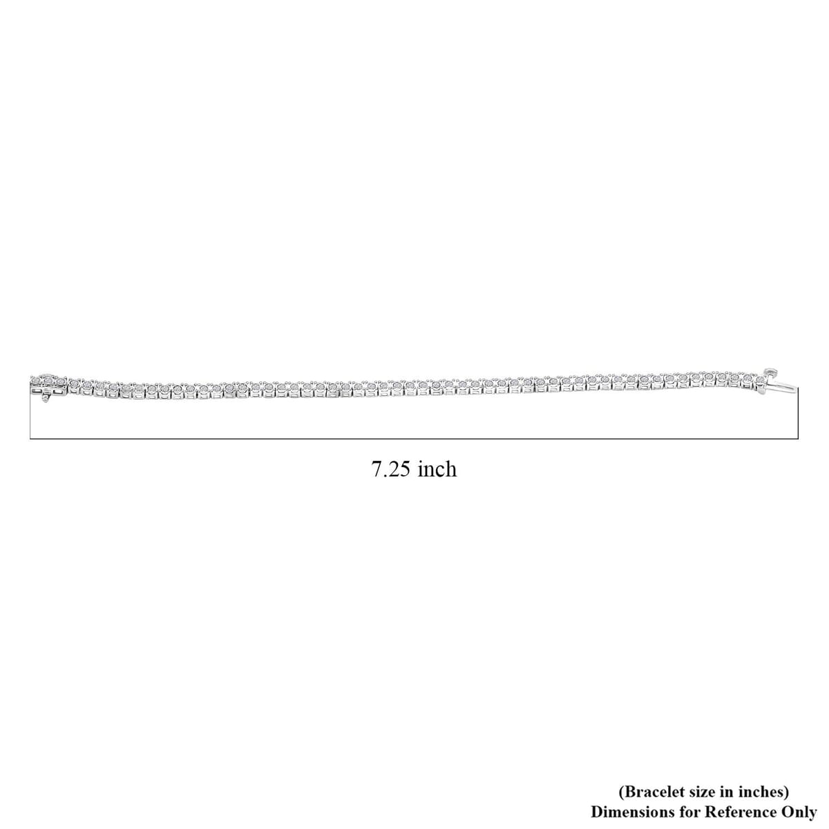 Diamond 0.50 ctw Tennis Bracelet in Sterling Silver (7.25 In) image number 3