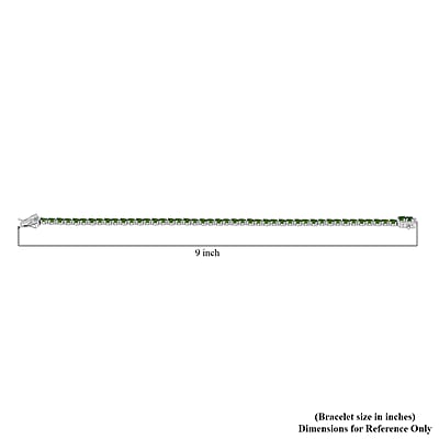 Chrome Diopside 8.25 ctw Tennis Bracelet in Rhodium Over Sterling Silver (8.25 In)
