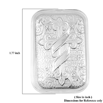 999 Platinum Line of Faith Cross Emboss Bar (31x45.5mm) 0.30g