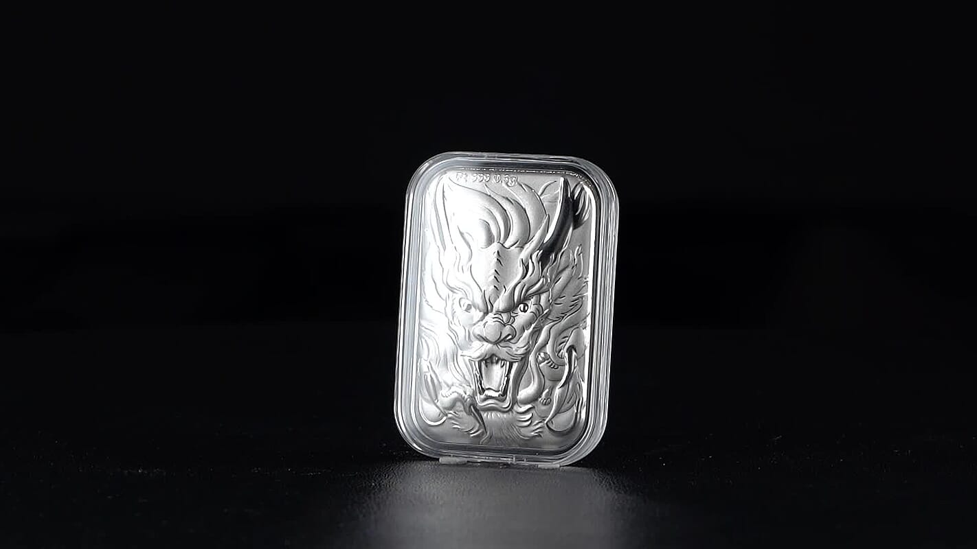 999 Platinum Dragon Emboss Sheet (31x45.5mm) 300mg