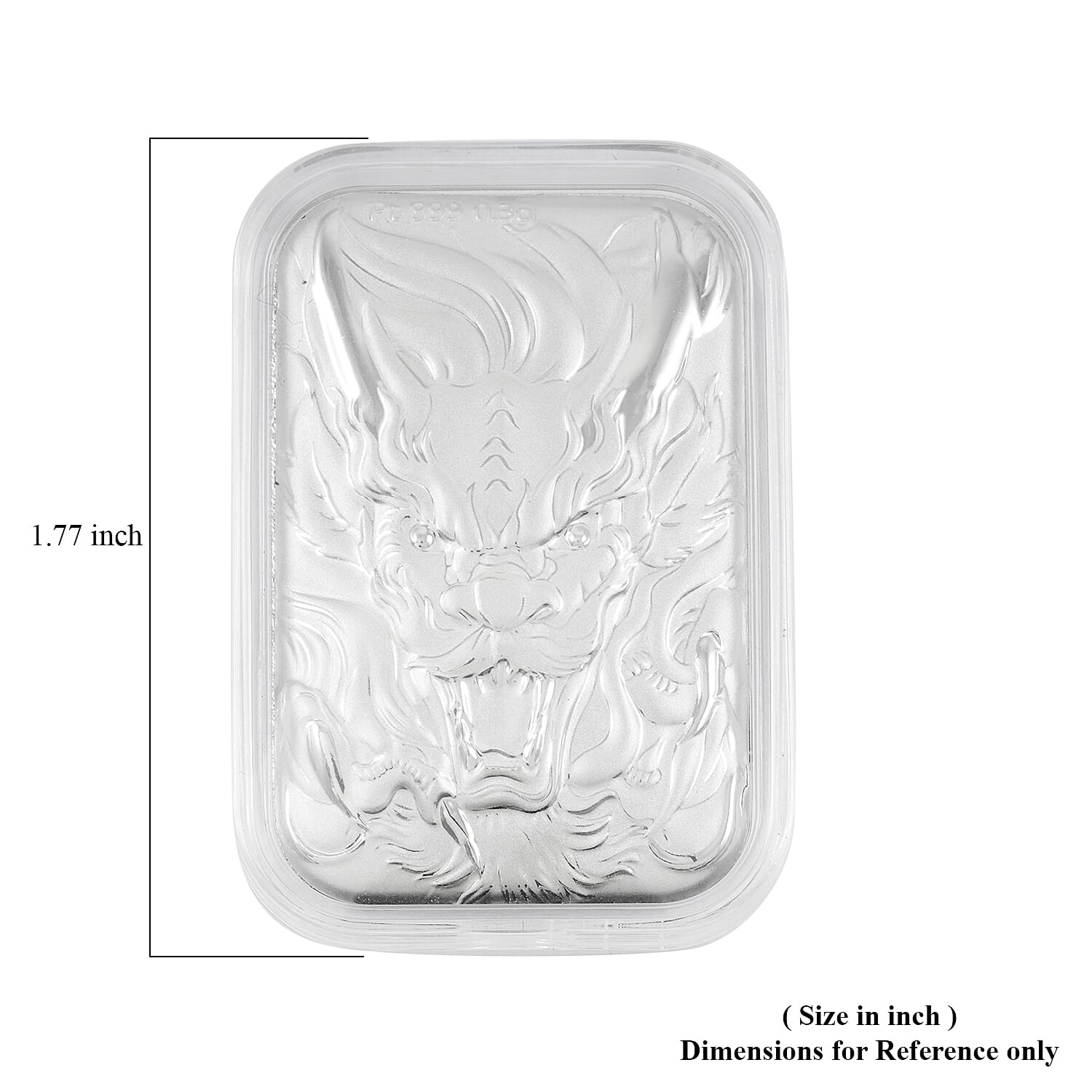 999 Platinum Dragon Emboss Sheet (31x45.5mm) 300mg