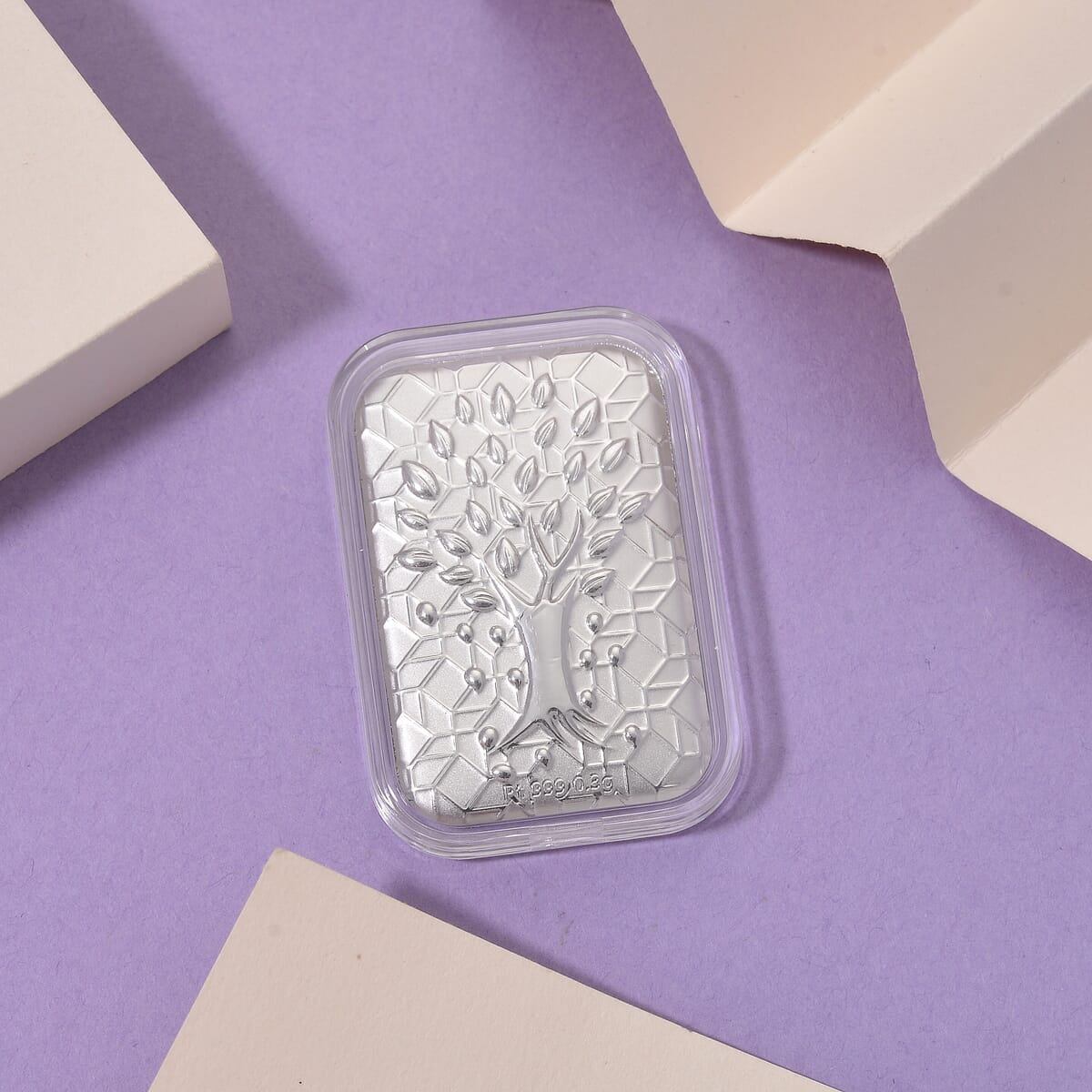 999 Platinum Tree of Life Emboss Sheet (31x45.5mm) 0.30g image number 1