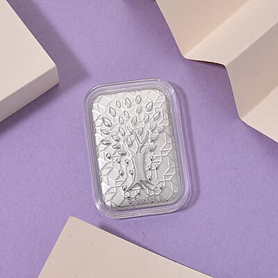 999 Platinum Tree of Life Emboss Sheet (31x45.5mm) (300 mg)