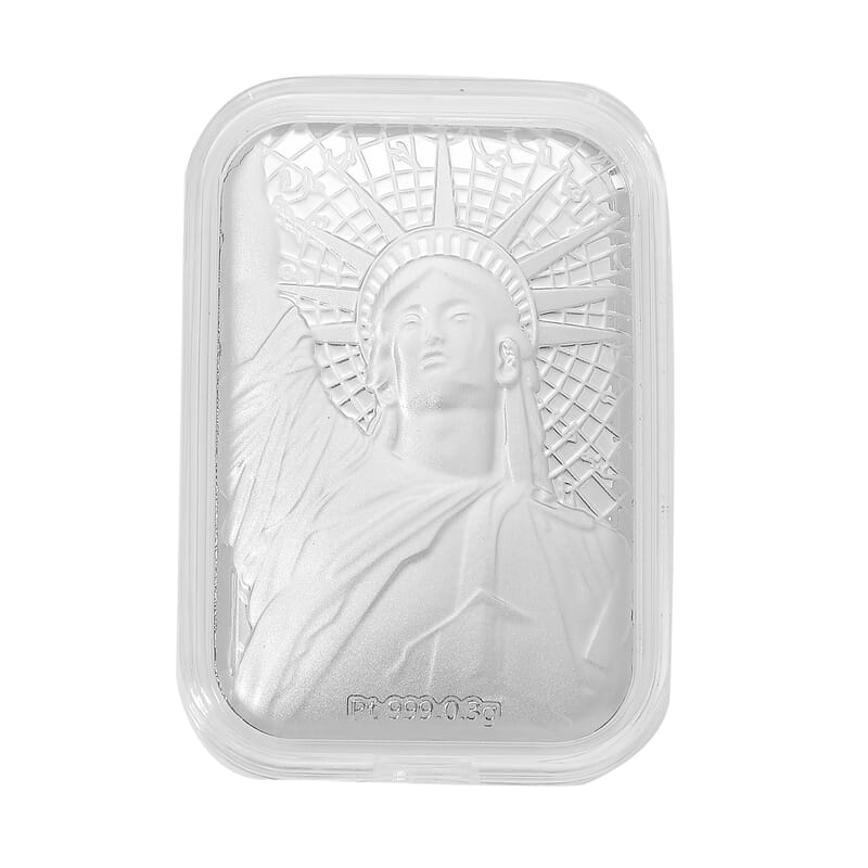 999 Platinum Statue of Liberty Emboss Sheet (31x45.5mm) (300 mg)