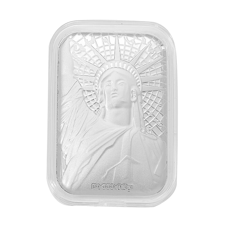 999 Platinum Statue of Liberty Emboss Sheet (31x45.5mm) (300 mg)
